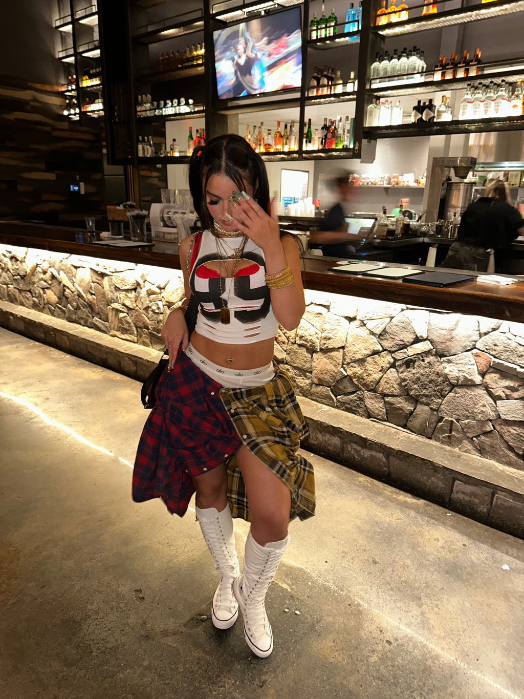 P.Y.T plaid skirt 001