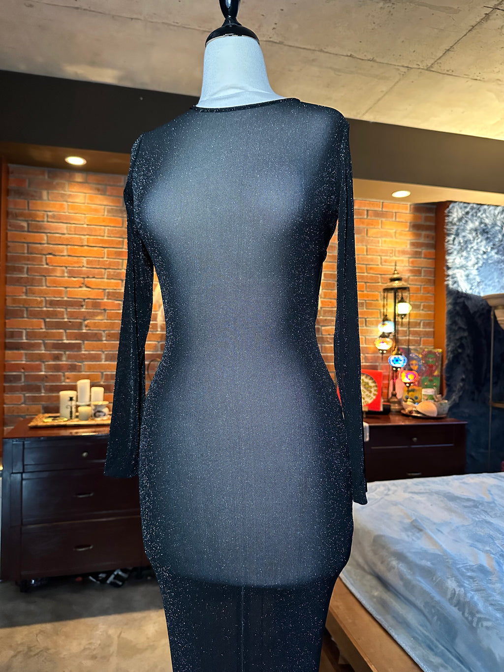 backless sheer dress