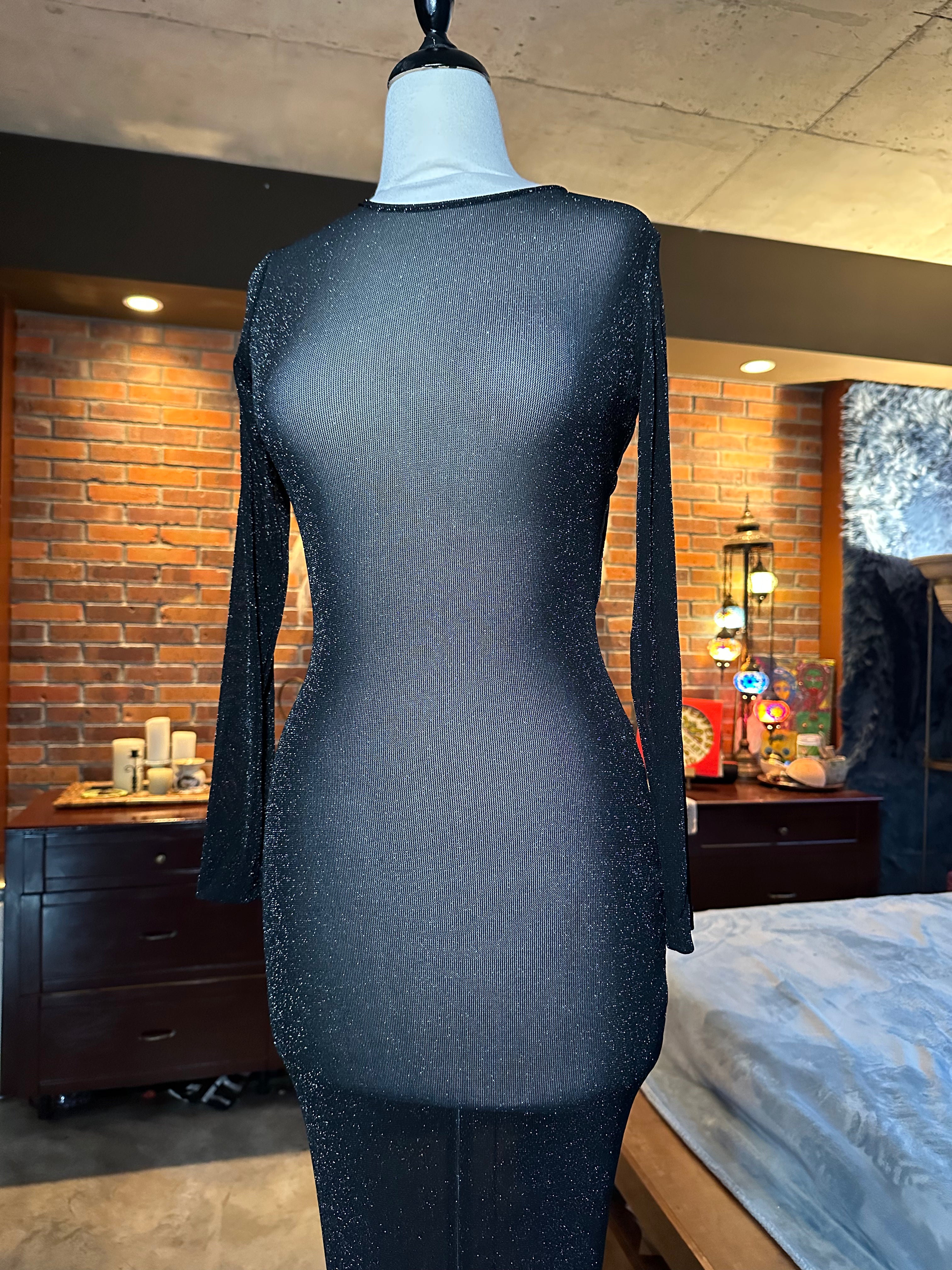 backless sheer dress